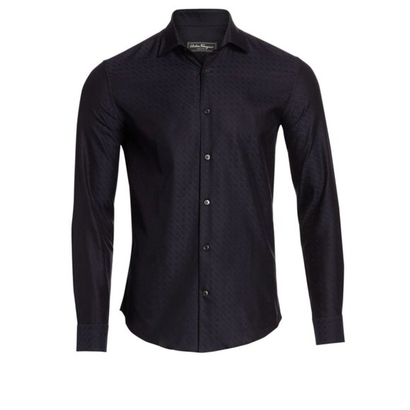 🕺HOST PICK🕺Salvatore Ferragamo Gancini Button-Down in Black - Picture 4 of 12